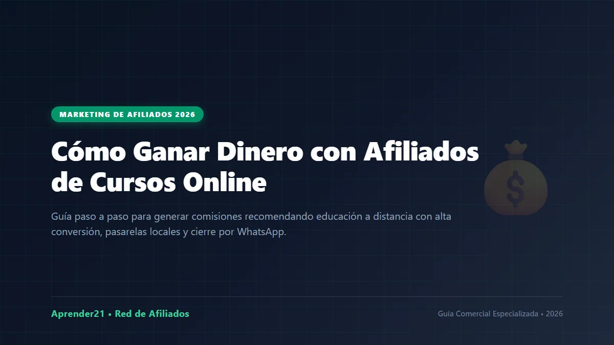 Cómo ganar dinero con marketing de afiliados cursos online 2026