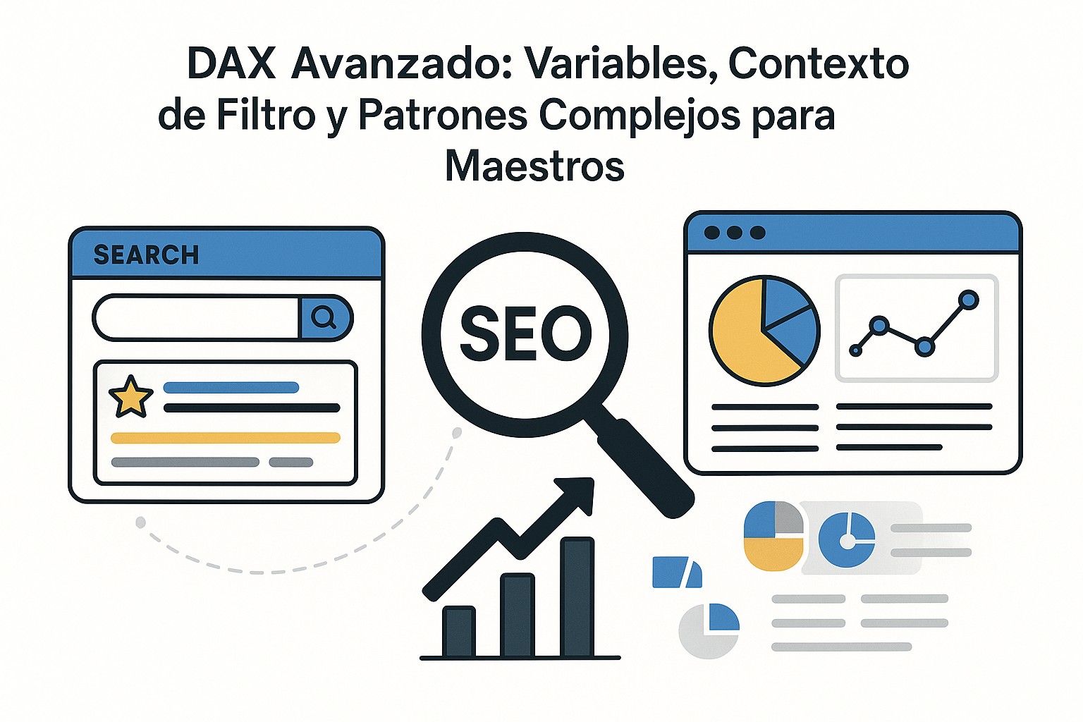Ilustración de cómo las variables DAX simplifican la lógica del código y mejoran la legibilidad