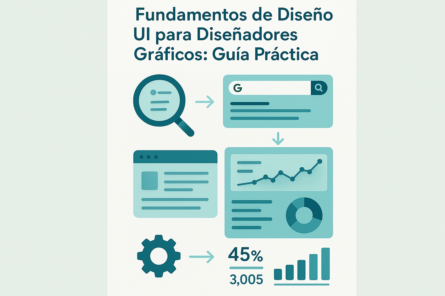 Infografía: conceptos clave de Fundamentos de Diseño UI para Diseñadores Gráficos: Guía Práctica