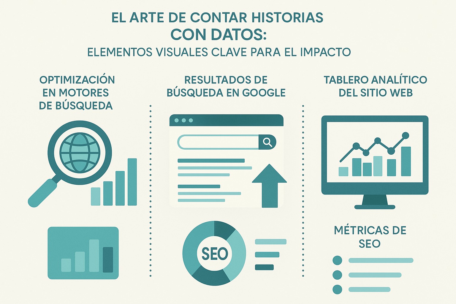 Infografía: conceptos clave de El Arte de Contar Historias con Datos: Elementos Visuales Clave para el Impacto