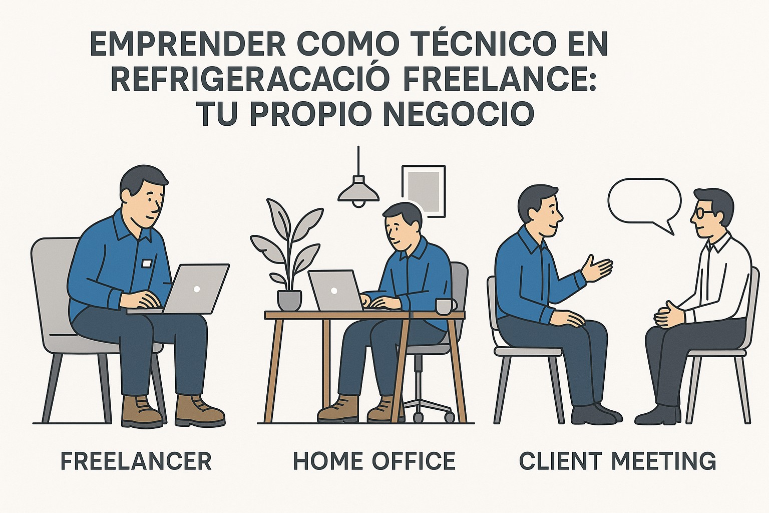 Diagrama sobre emprender tecnico refrigeracion freelance