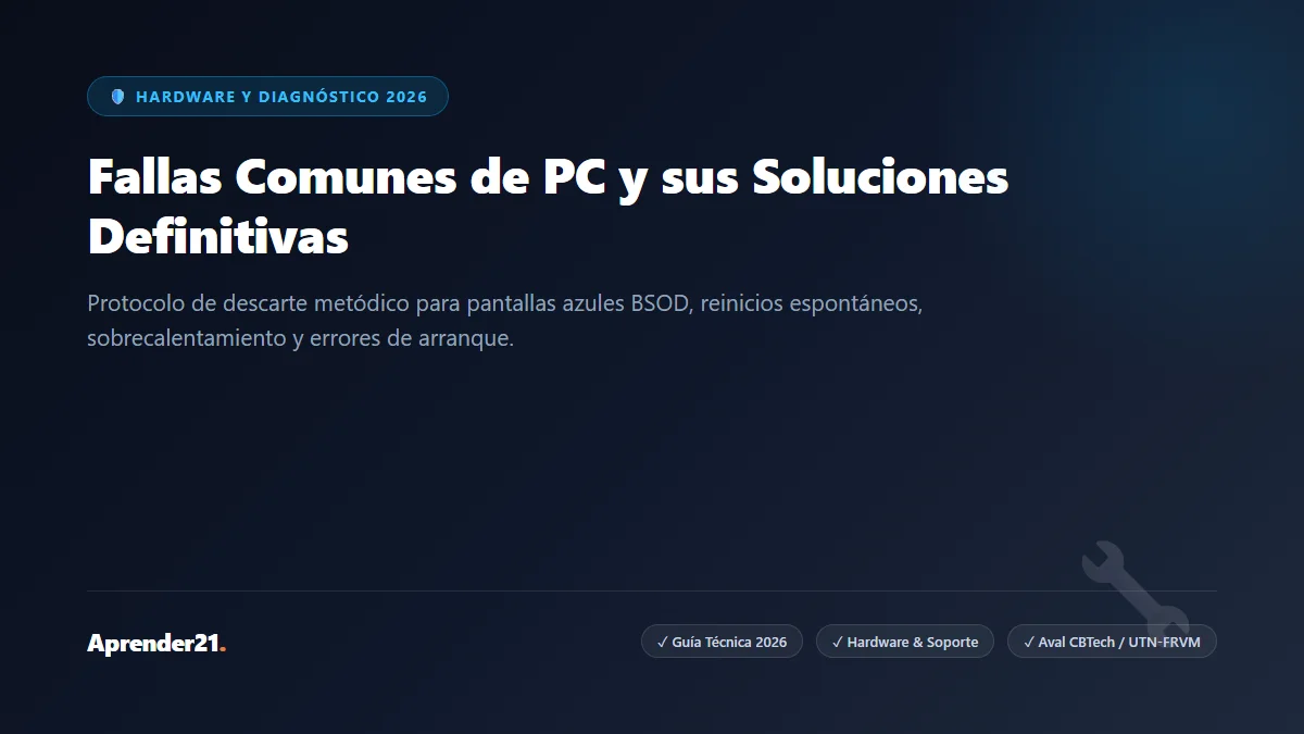 Fallas comunes en PC soluciones tecnicas 2026