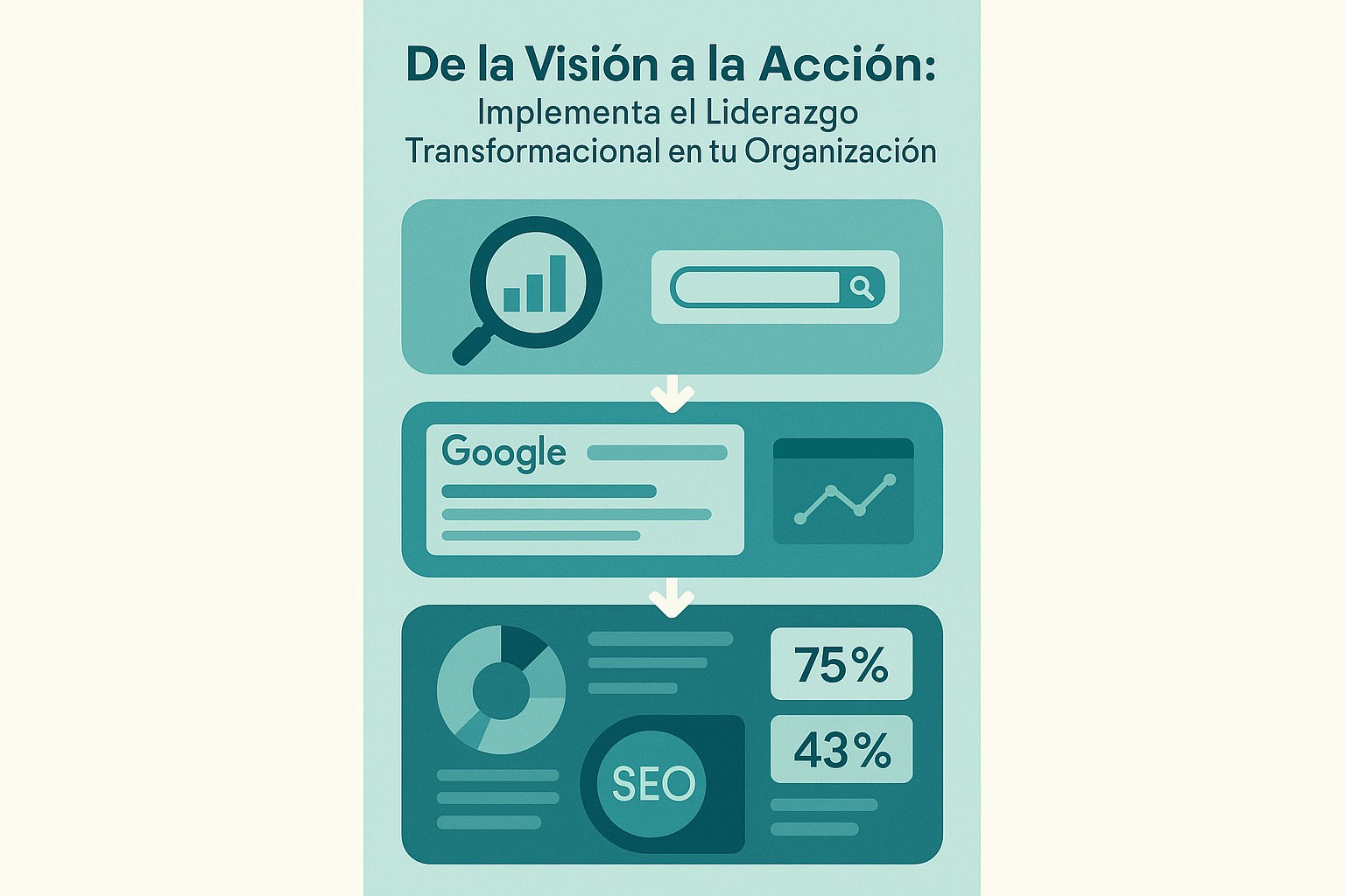 Infografía: conceptos clave de De la Visión a la Acción: Implementa el Liderazgo Transformacional en tu Organización