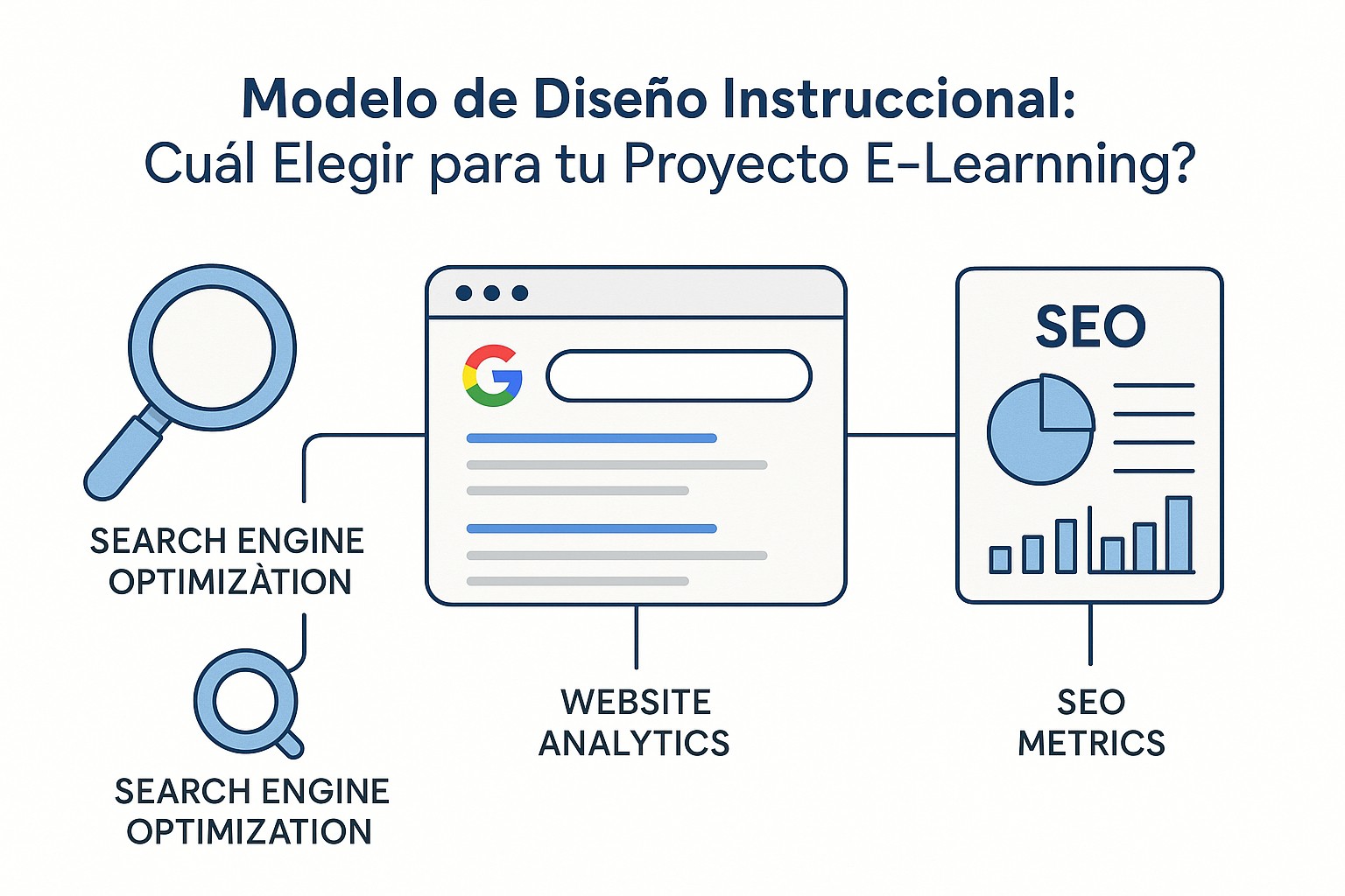 Ilustración sobre modelos diseno instruccional elearning