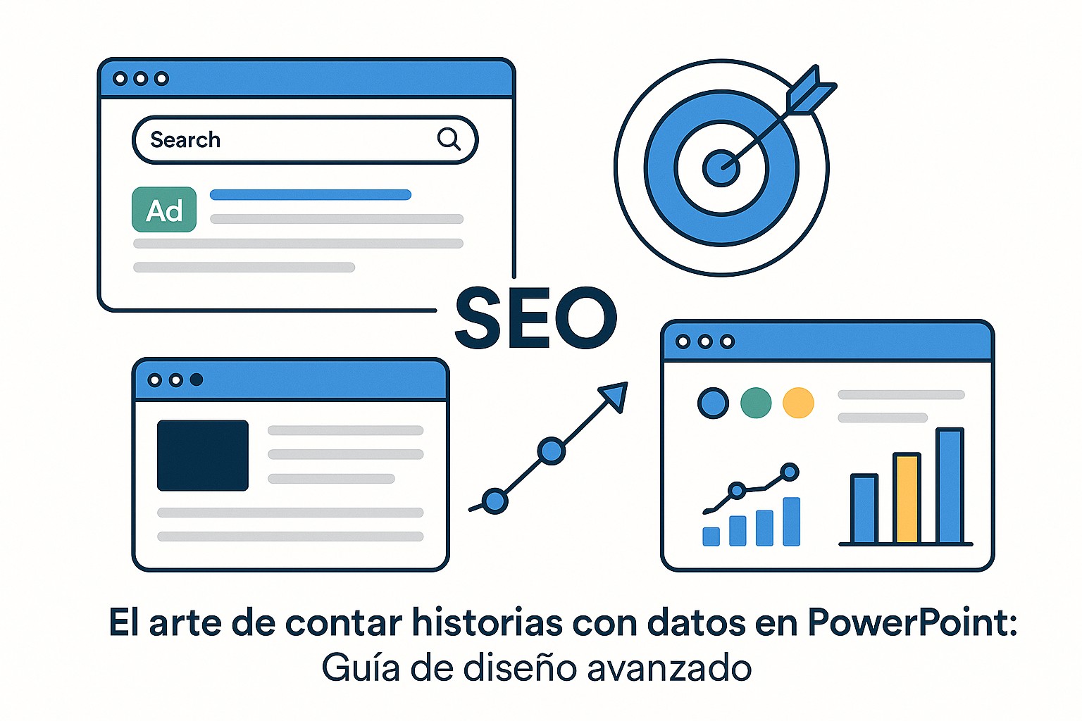 Diapositiva de PowerPoint mostrando un gráfico de líneas con puntos de datos animados apareciendo secuencialmente