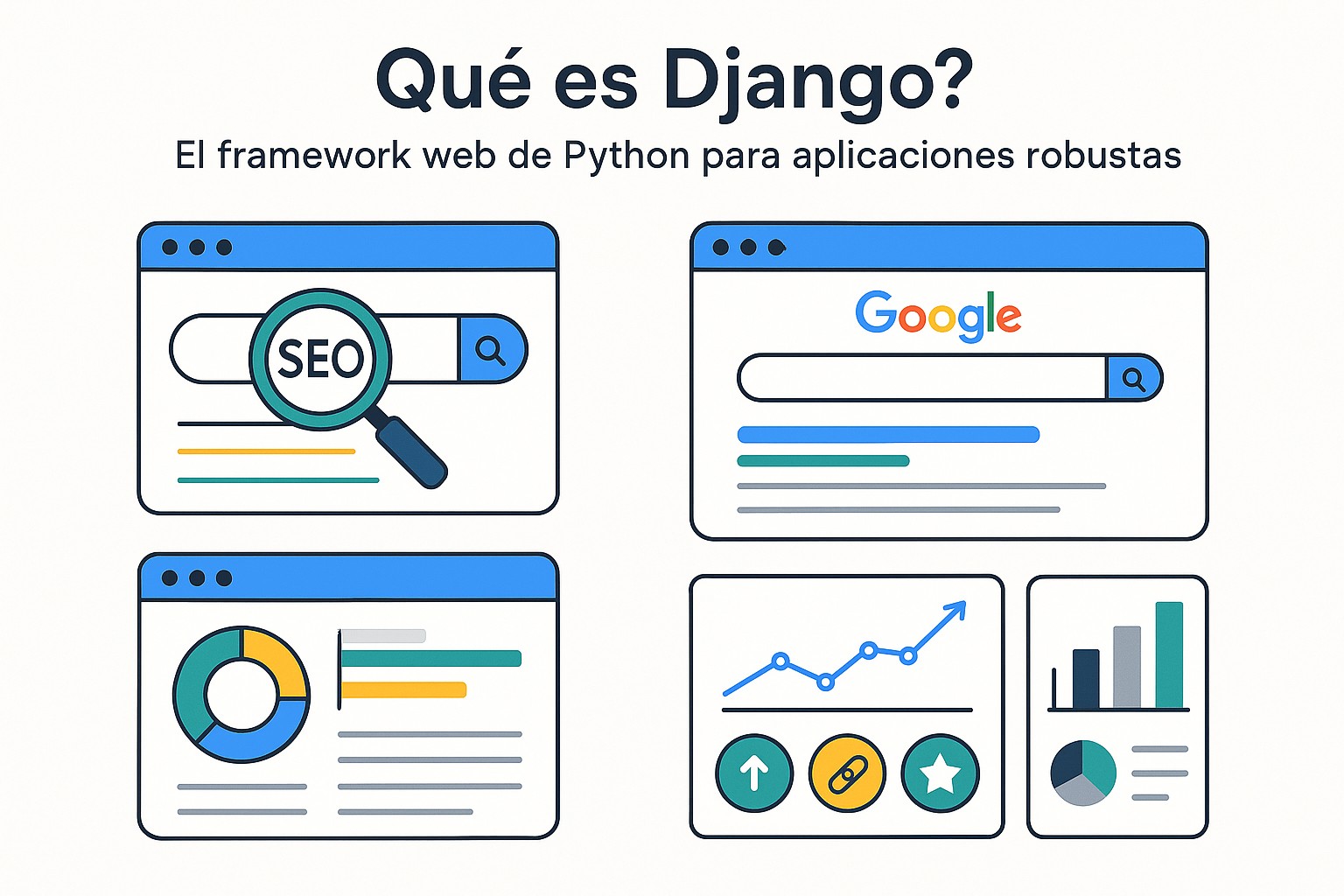 Ilustración sobre que es django framework web python
