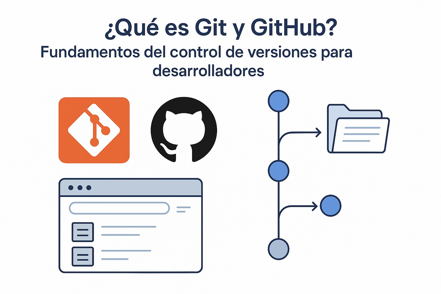 Ilustración sobre que es git github version control