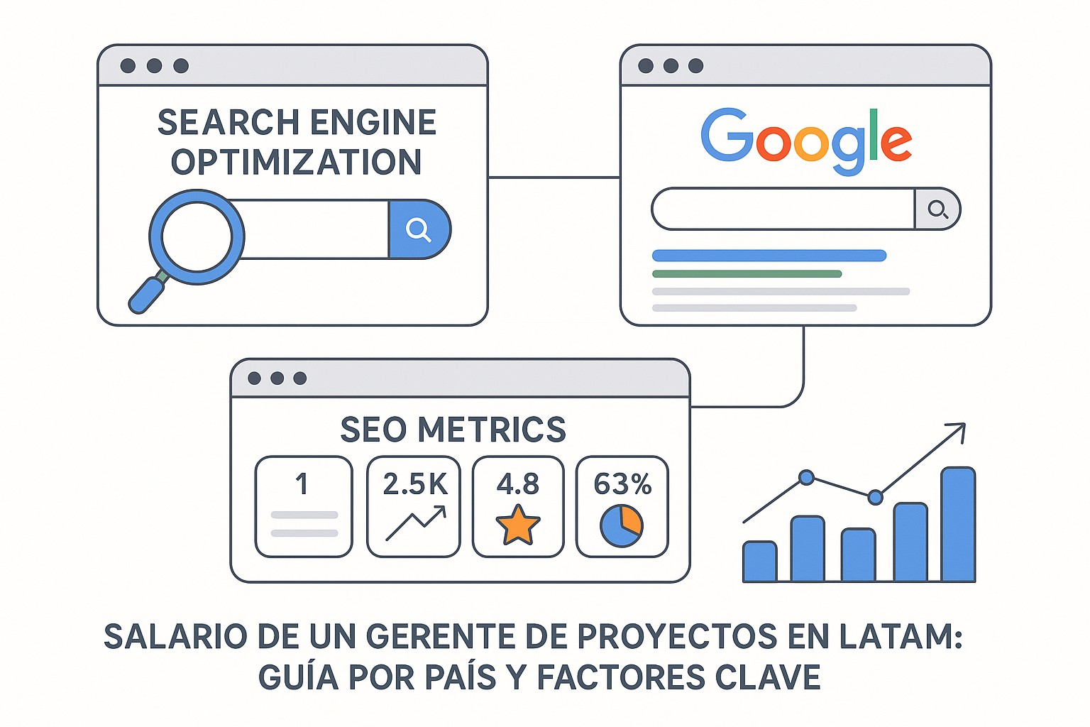 Profesionales analizando gráficos salariales de gerentes de proyectos en diferentes países de LATAM