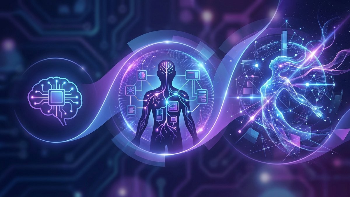 Ilustración conceptual de la progresión de capacidades: IA estrecha (ANI), IA general (AGI) y superinteligencia (ASI).